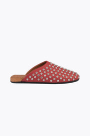 Pegia Sena Rhinestone Detailed Genuine Leather Mules - Pegia