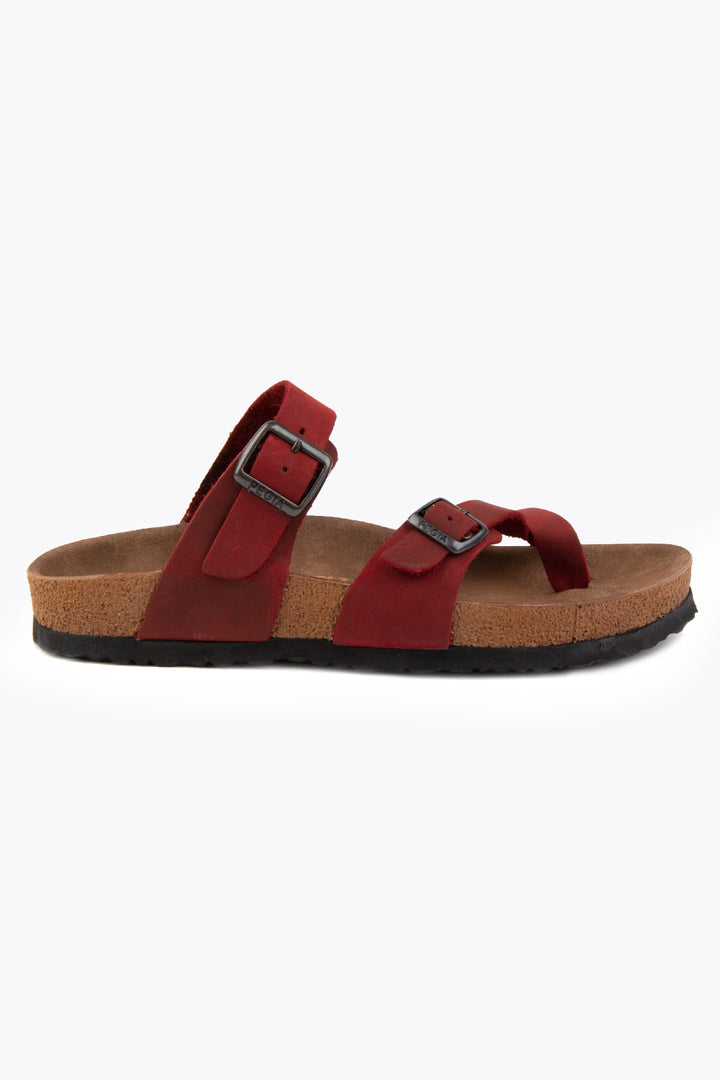 Pegia Sarnes Genuine Suede Women's Toe Loop Slides - Pegia