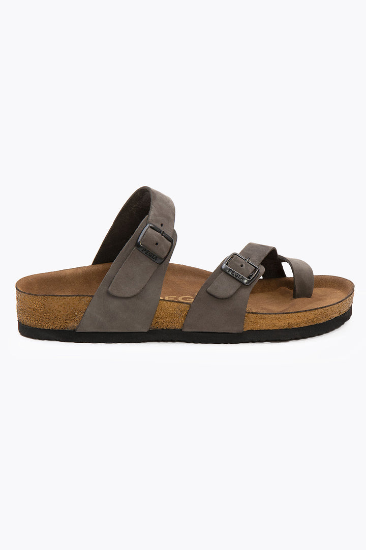 Pegia Sarnes Genuine Suede Women's Toe Loop Slides - Pegia