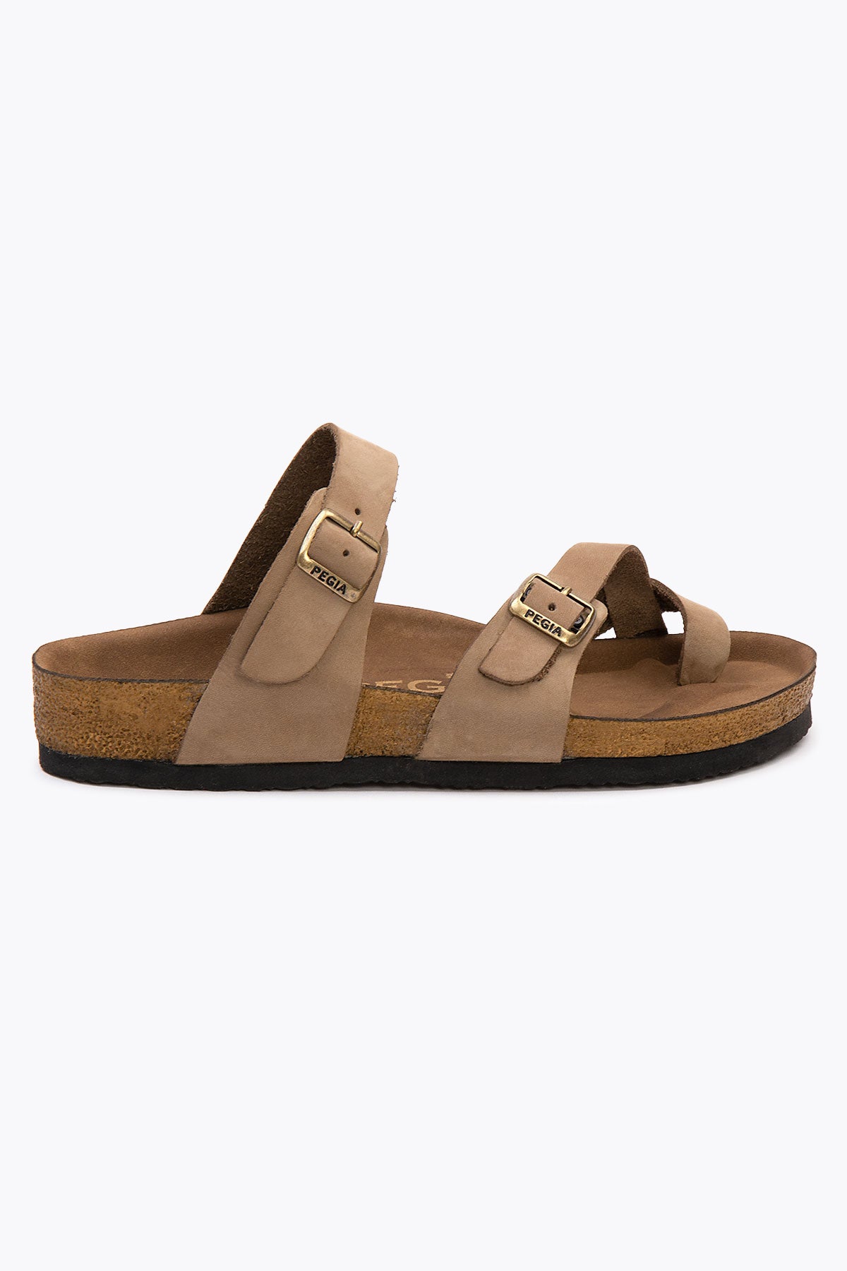 Pegia Sarnes Genuine Suede Women's Toe Loop Slides - Pegia