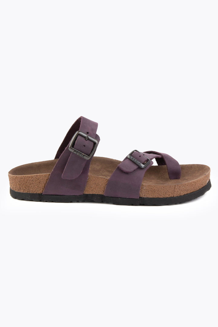 Pegia Sarnes Genuine Suede Women's Toe Loop Slides - Pegia