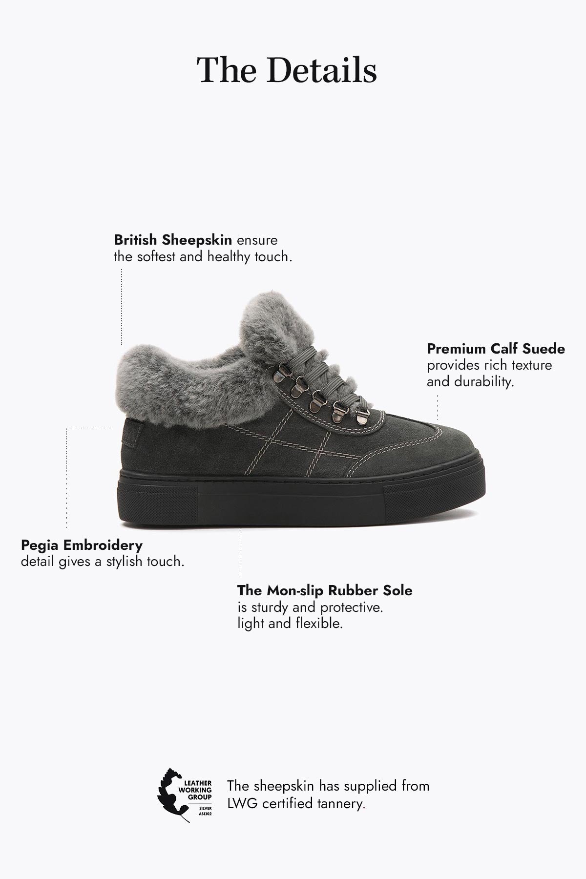Pegia Valen Sheepskin Women's Sneakers - Pegia